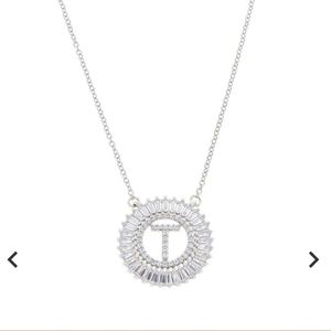 ***Sale*** New in box, Initial "T" sterling silver with cubic zirconia necklace